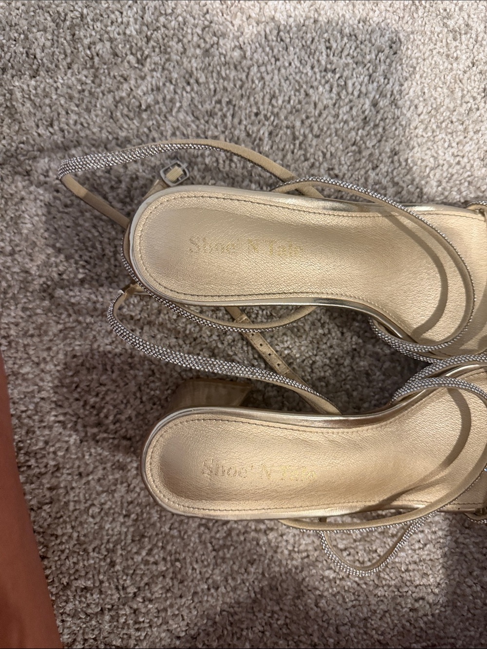Shoemint Champagne Strappy Lace-Up Heeled Sandals - Picture 2 of 5